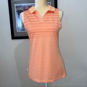 Puma sleeveless polo. XS orange.